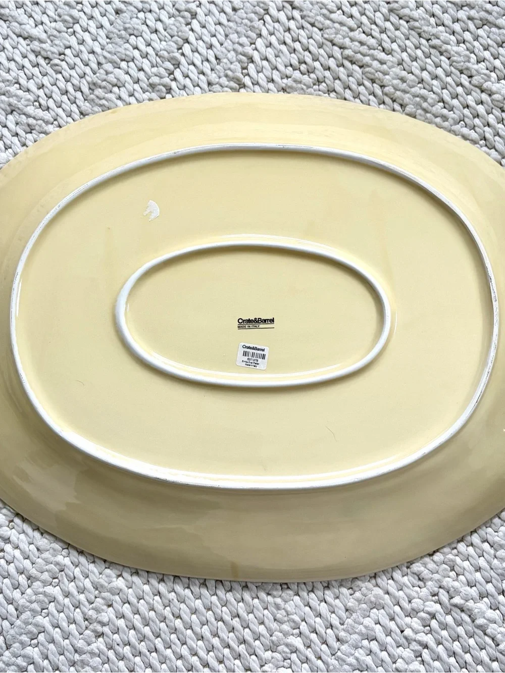 Crate & Barrel Emilia Hand-Painted Large Oval Serving Platter Made in Italy NEW